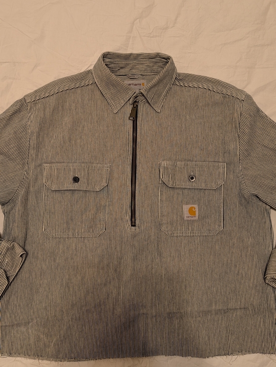 Carhartt Jackets & Blazers - Carhartt Striped Half-Zip Work Pullover - Black & White